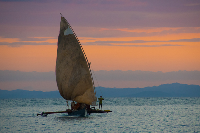 local fishing boat from Madagascar on the water