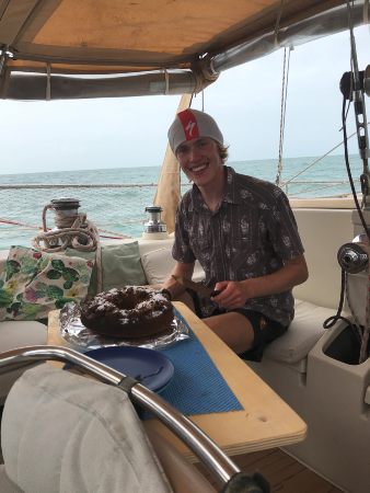 Man with birthday cake